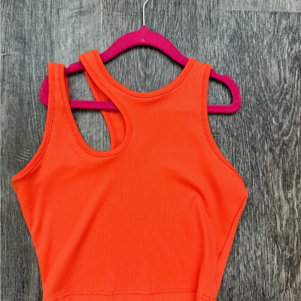 SHEIN Bright Orange Ribbed Top